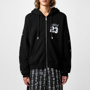 Men's 23 Logo Skate Zip Hoodie, All-Over Logo Embroidery