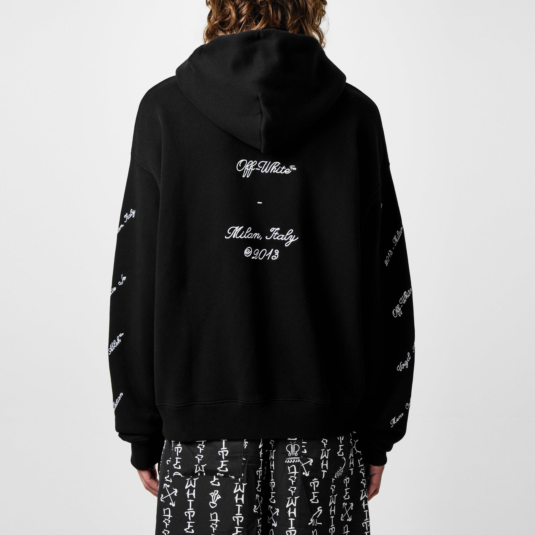 Men's 23 Logo Skate Zip Hoodie, All-Over Logo Embroidery