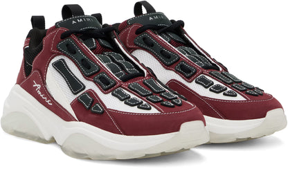 White & Burgundy Bone Runner Sneakers