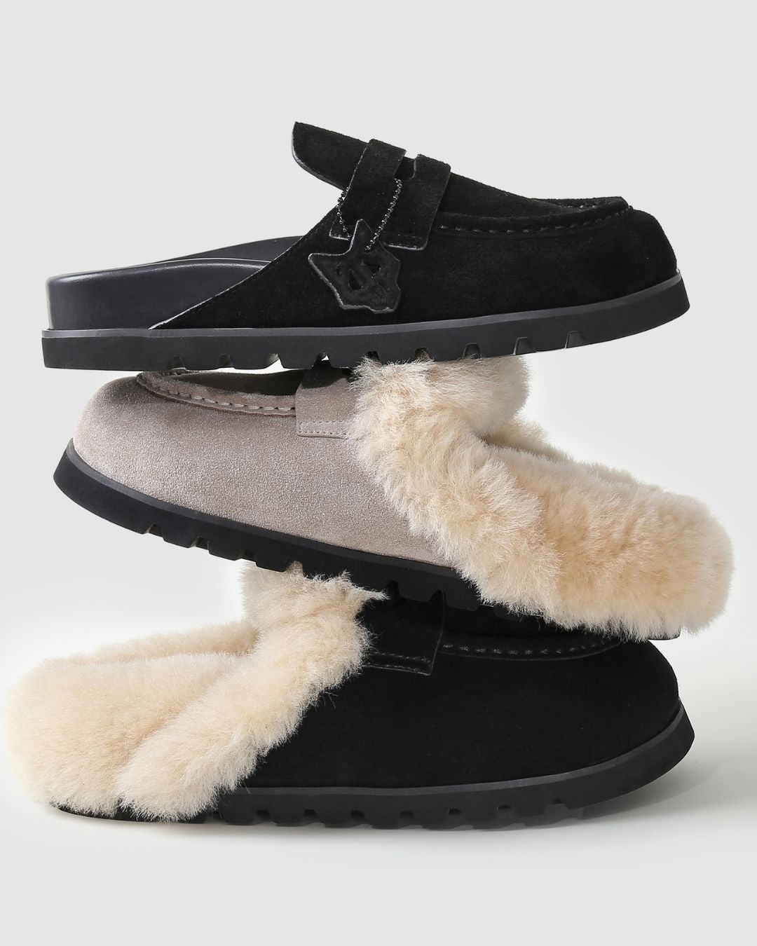 Cordless Black Hairy Cow Suede