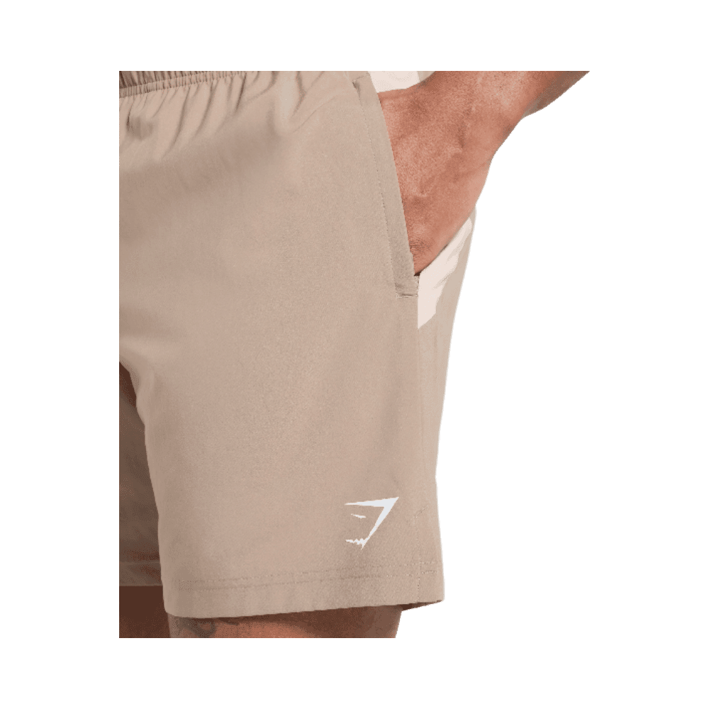 Gymshark Sport Panel 7" Shorts Cement Brown/Pebble Grey
