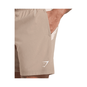 Gymshark Sport Panel 7" Shorts Cement Brown/Pebble Grey