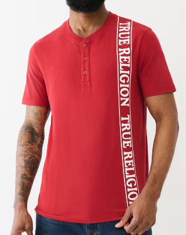 LOGO PANEL HENLEY TEE