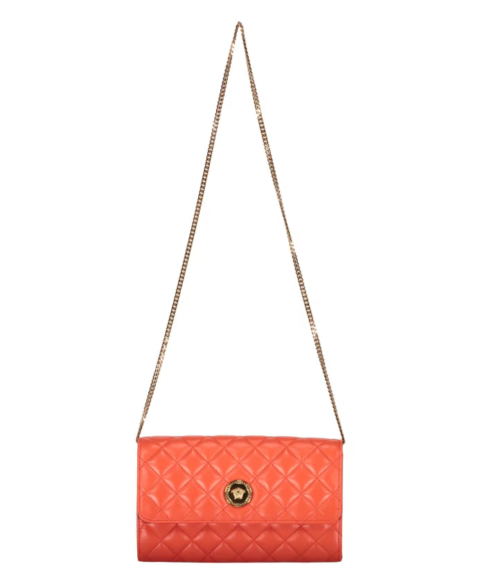 Chic Leather Crossbody Bag with Push-Lock