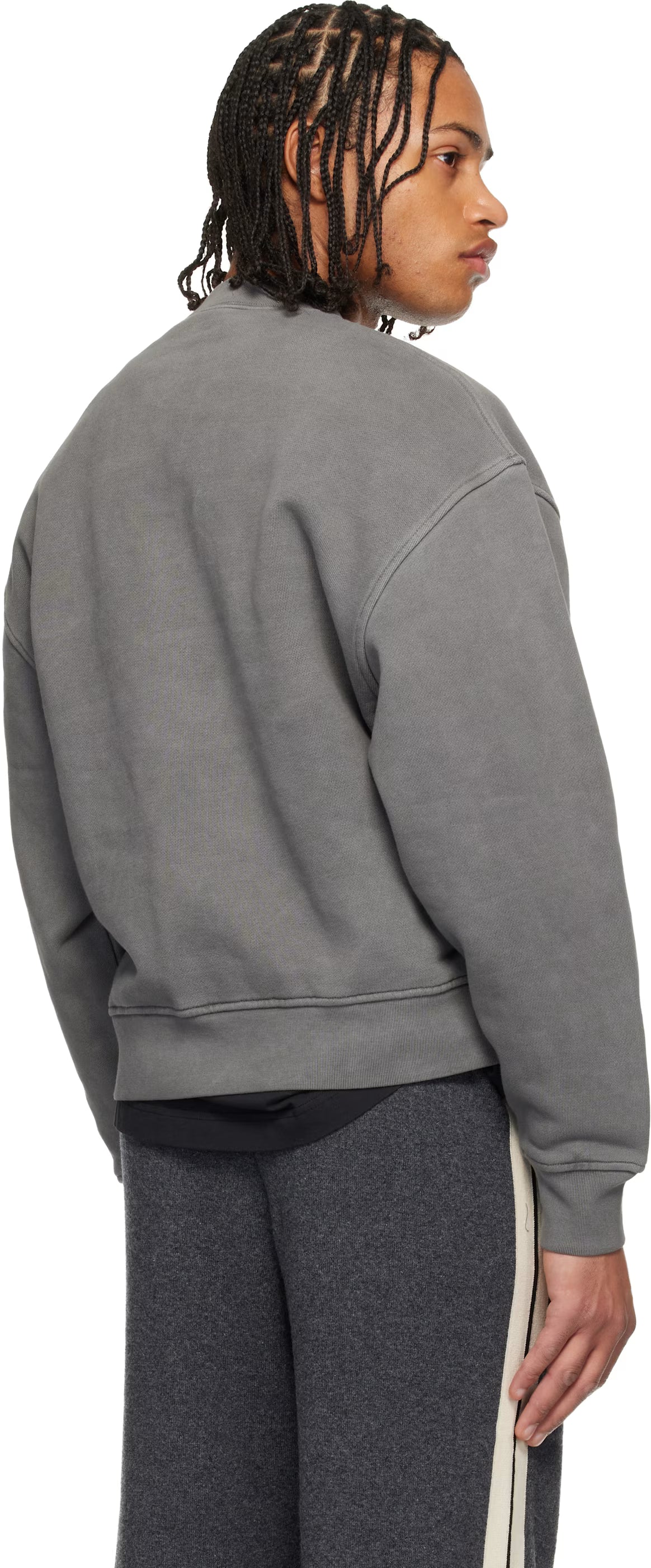 Gray Neck Logo Regular Crewneck Sweatshirt