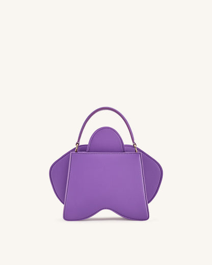 Flora Orchid Shaped Top Handle Bag - Purple