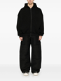 Fear of god Black Hoodie with Zip Closure and Eternal Writing on the Back in Cotton Blend Man