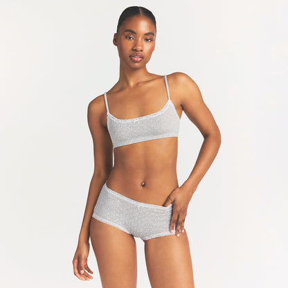 Lightweight Cotton Pointelle Lace Boy Short