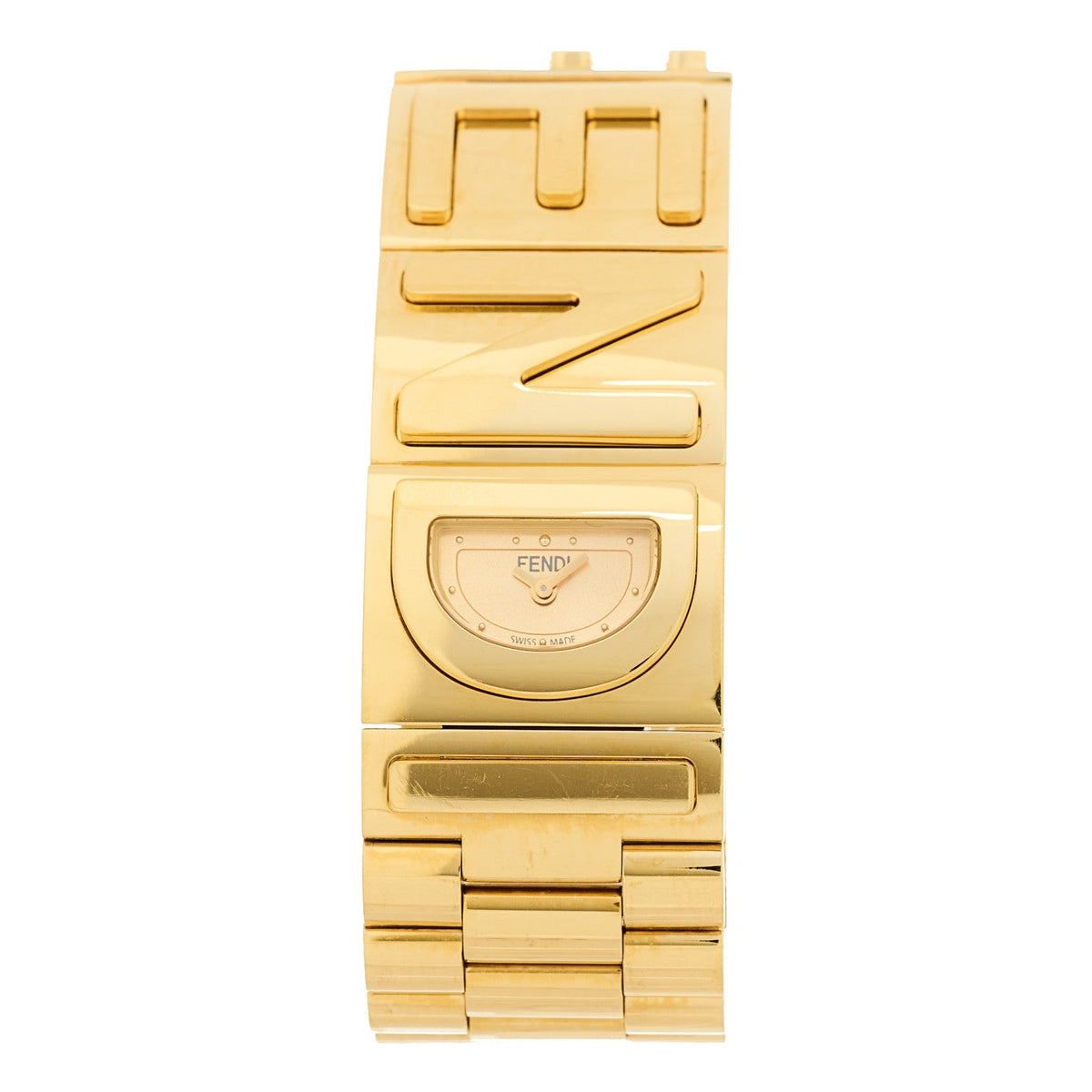 Fendi Stainless Steel 22mm Graph Quartz Watch Gold