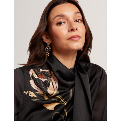 Tie Neck Long Sleeve Blouse