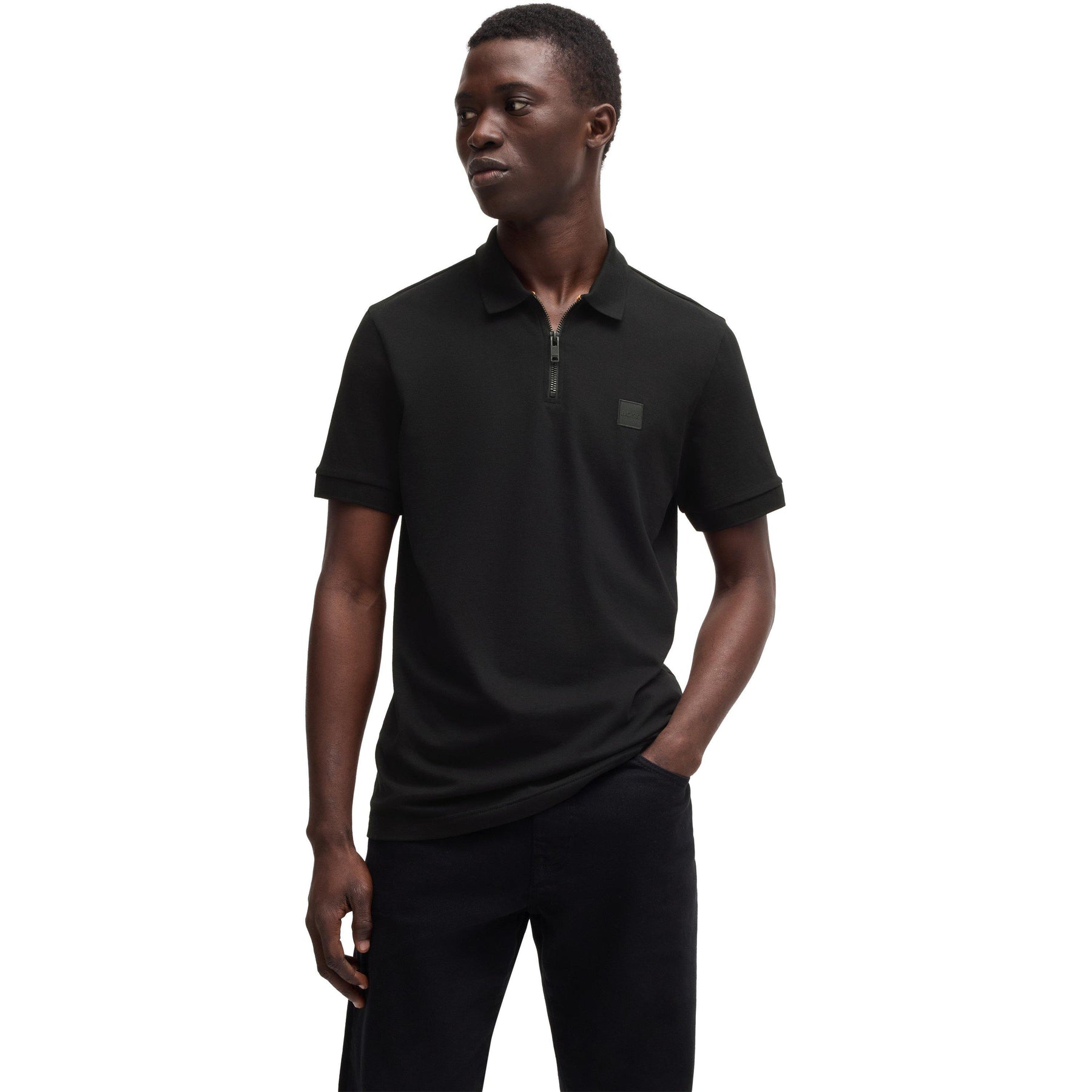 Men's Quarter Zip Fastening Polo