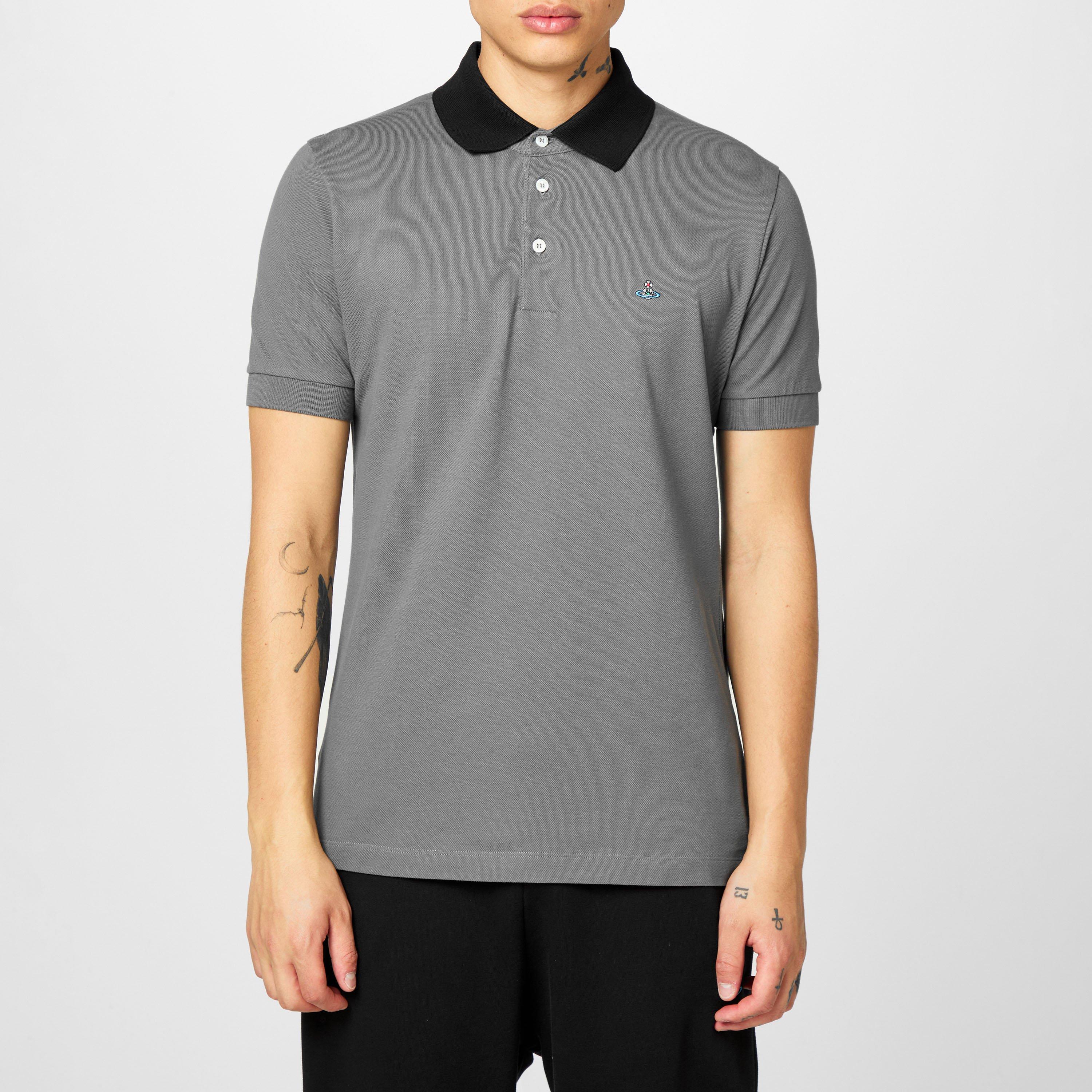 Men's Plain Cotton Contrasting Collar Polo Shirt