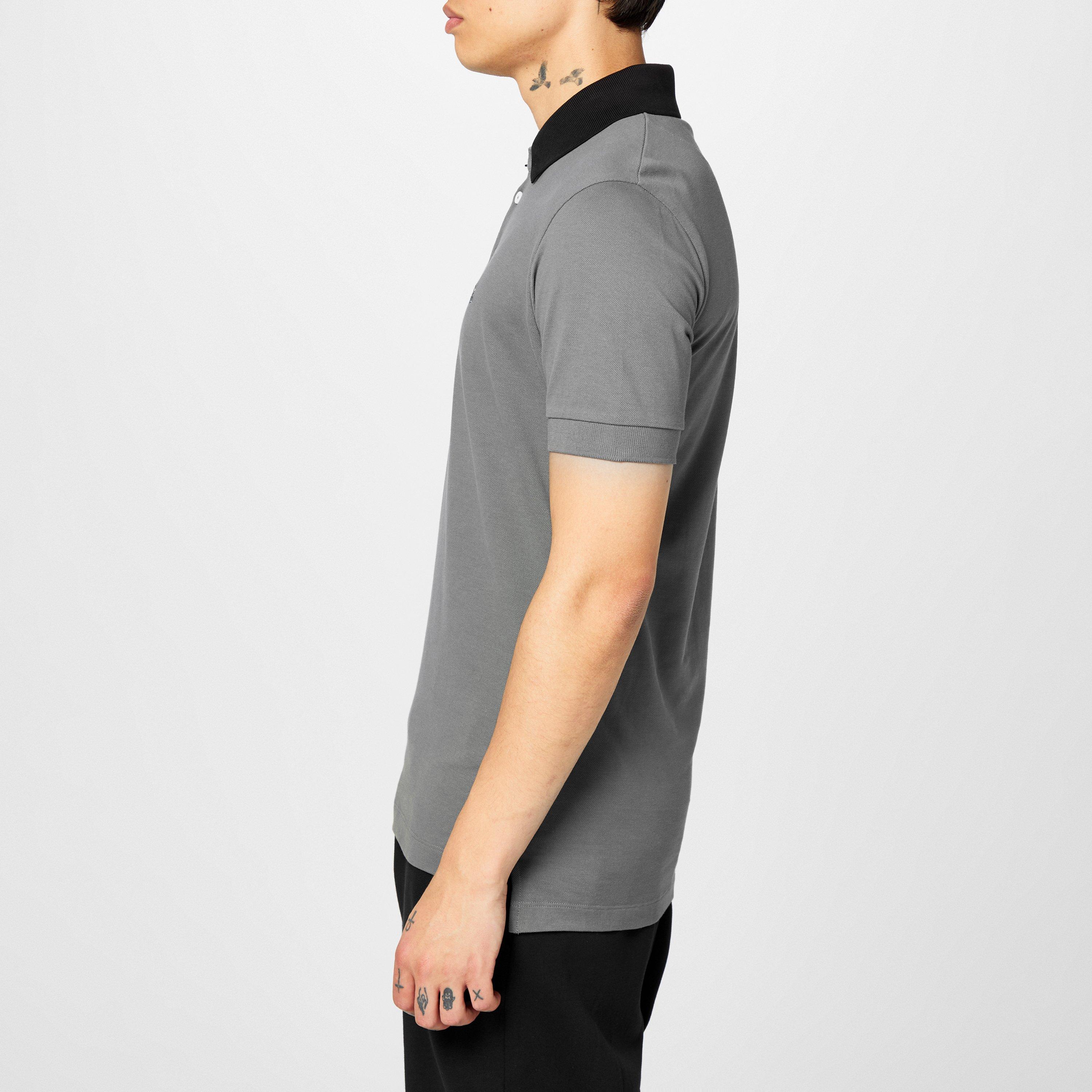 Men's Plain Cotton Contrasting Collar Polo Shirt