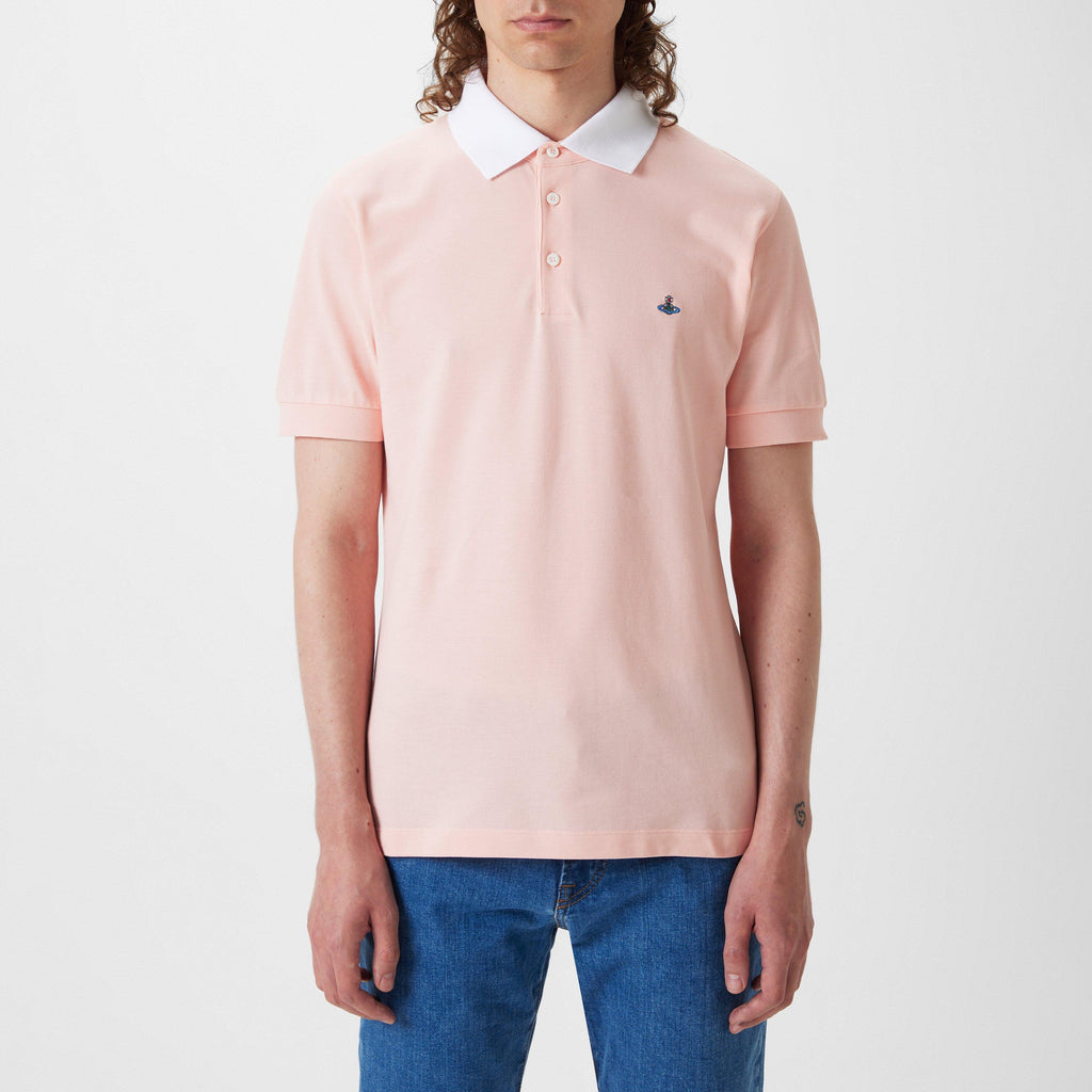 Men's Plain Cotton Contrasting Collar Polo Shirt
