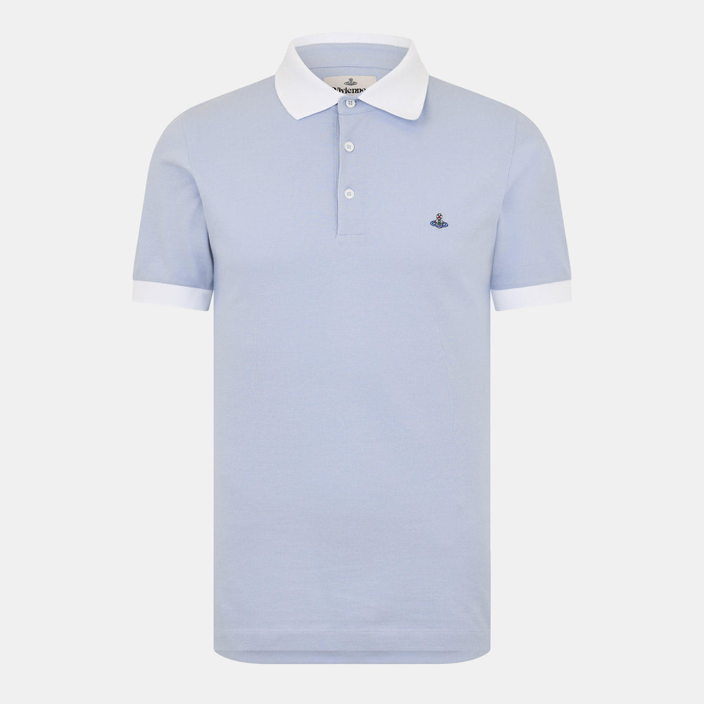 Men's Plain Cotton Contrasting Collar Polo Shirt