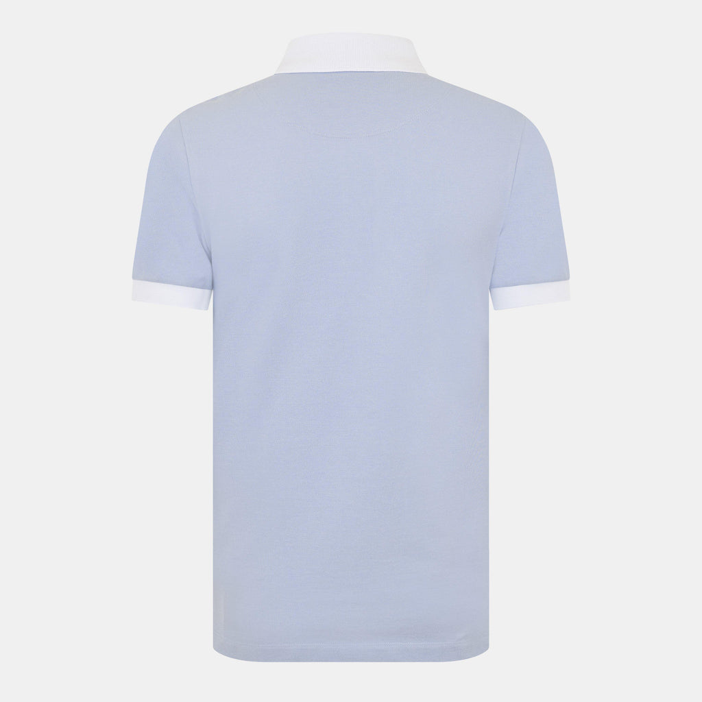 Men's Plain Cotton Contrasting Collar Polo Shirt