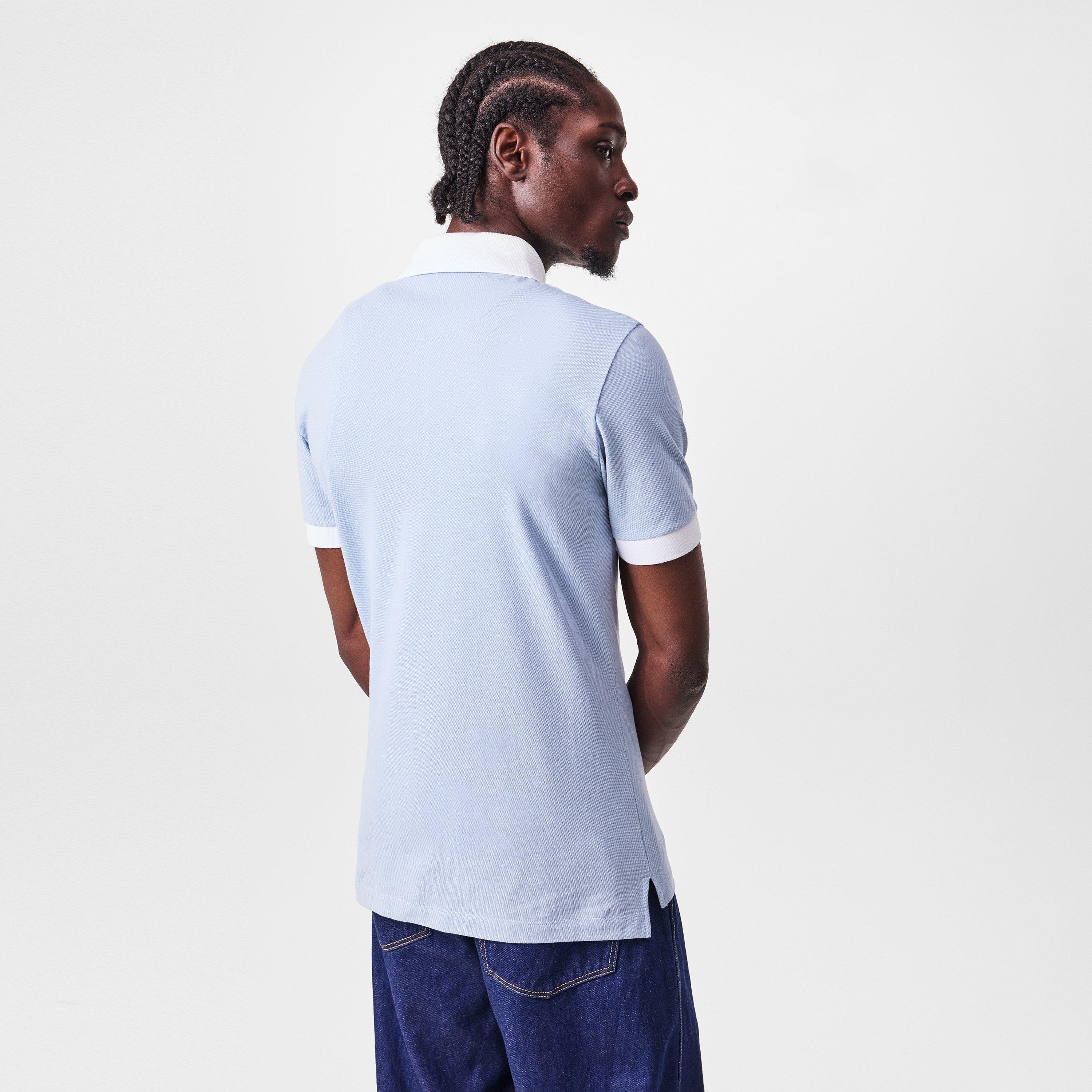 Men's Plain Cotton Contrasting Collar Polo Shirt