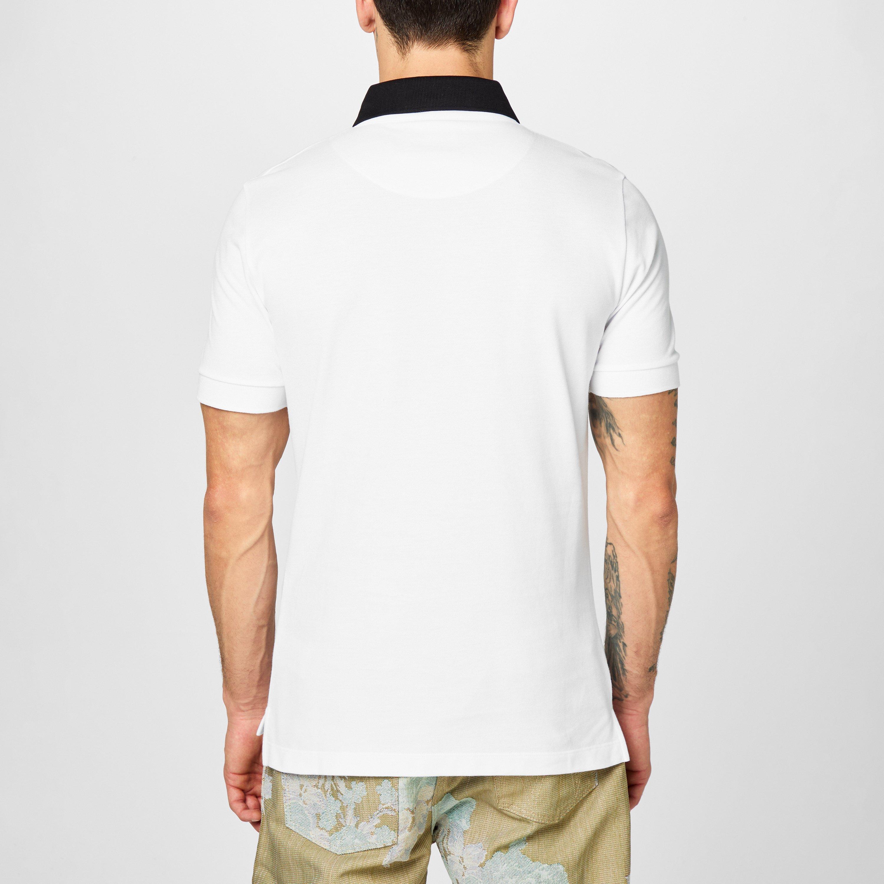 Men's Plain Cotton Contrasting Collar Polo Shirt