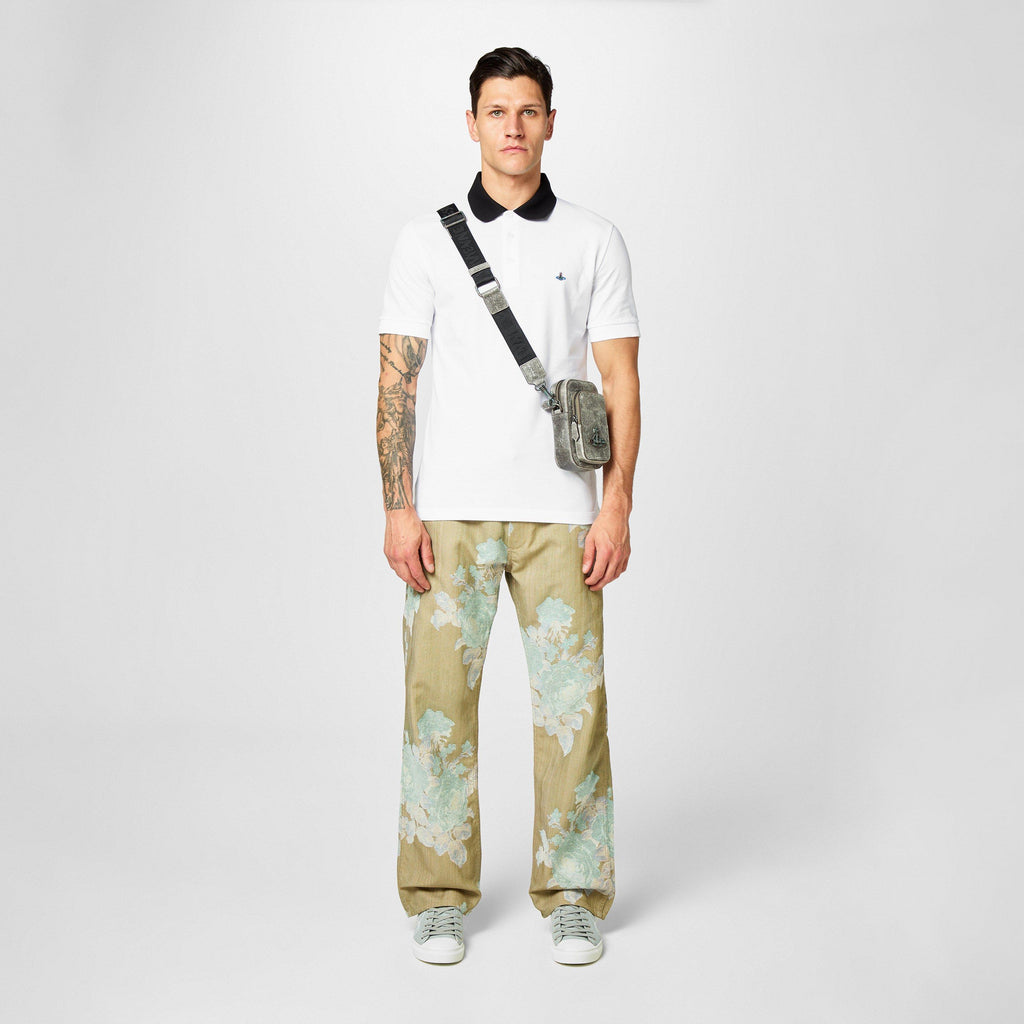 Men's Plain Cotton Contrasting Collar Polo Shirt