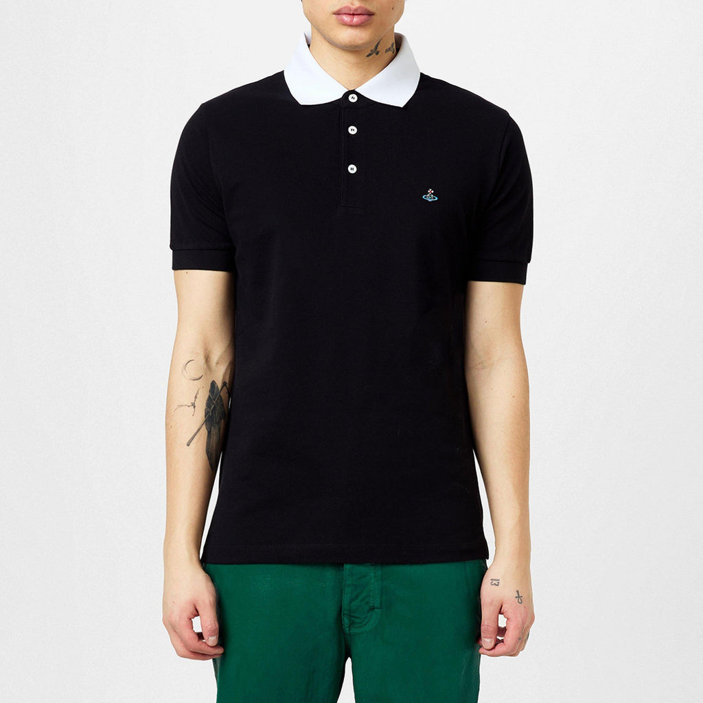 Men's Plain Cotton Contrasting Collar Polo Shirt