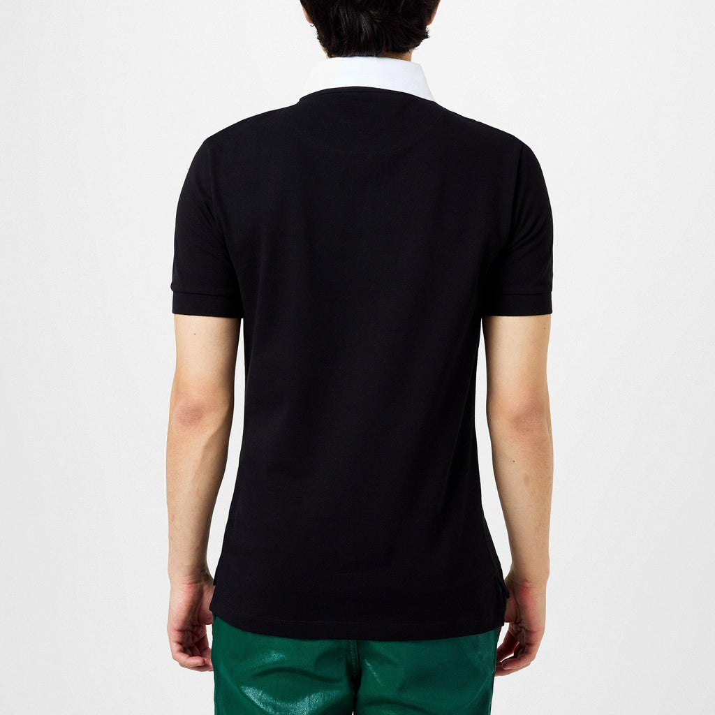 Men's Plain Cotton Contrasting Collar Polo Shirt