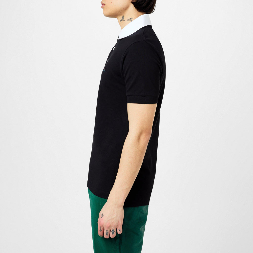 Men's Plain Cotton Contrasting Collar Polo Shirt