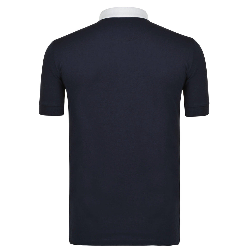 Men's Plain Cotton Contrasting Collar Polo Shirt