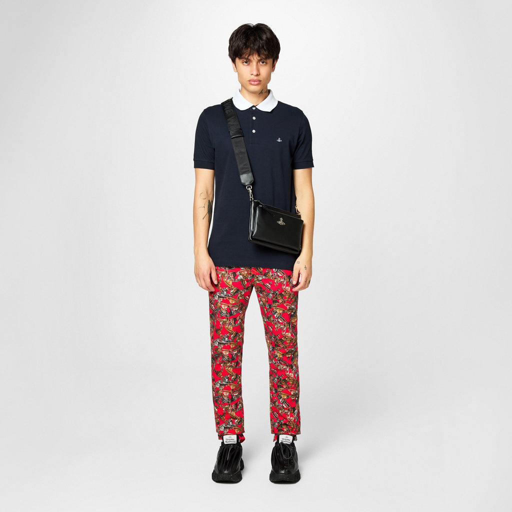 Men's Plain Cotton Contrasting Collar Polo Shirt