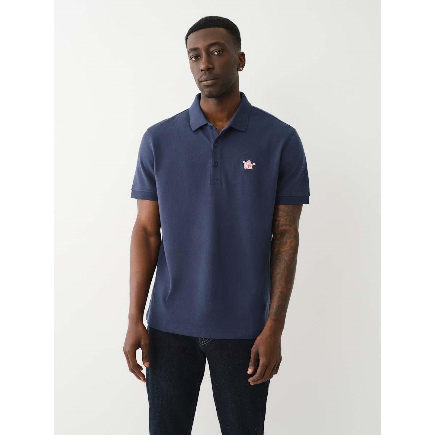 Patched Logo Short Sleeve Polo Shirt
