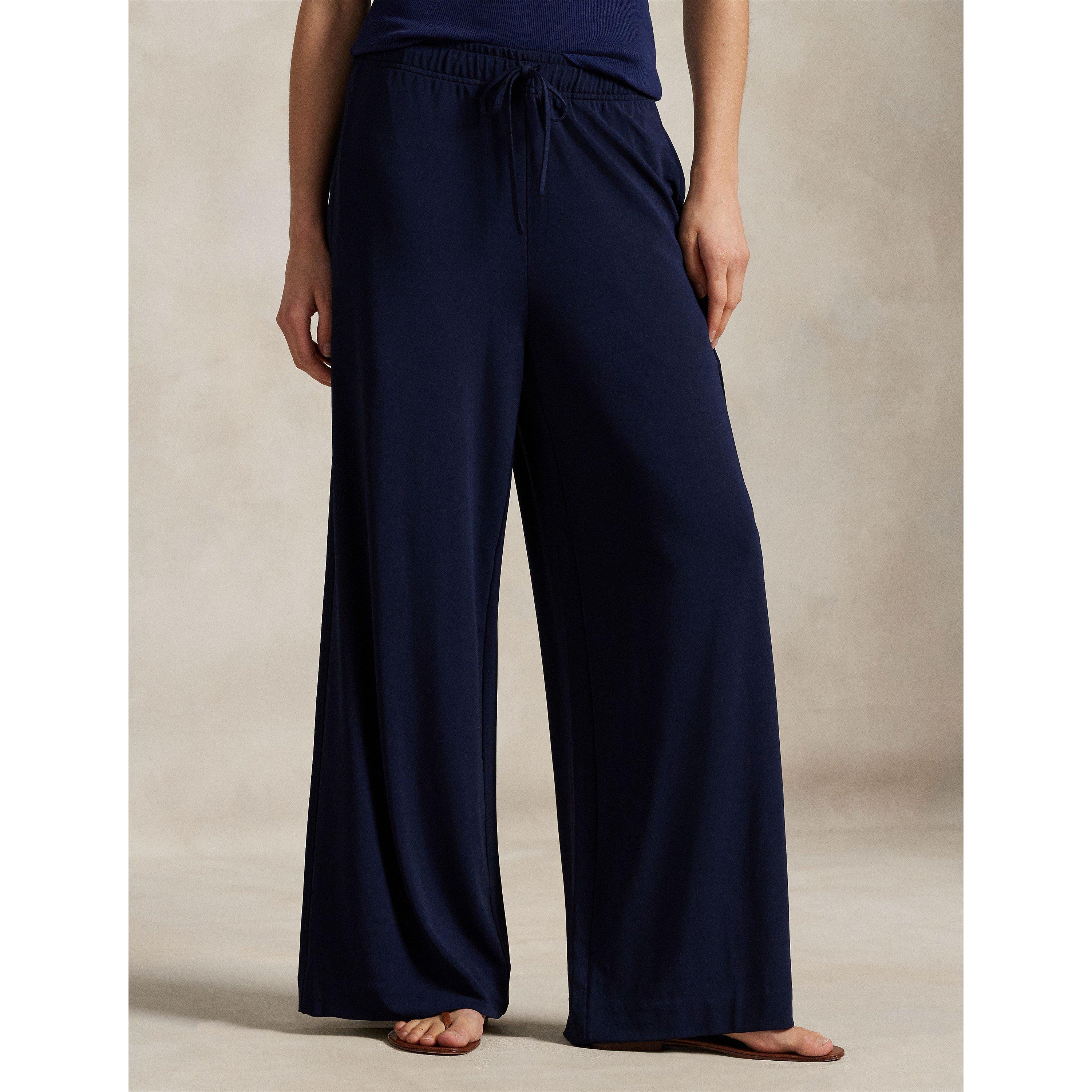 Stretch Jersey Wide Leg Trousers