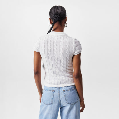 Short Sleeved Cable Knit Jumper