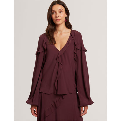 Long-Sleeve Frill Blouse