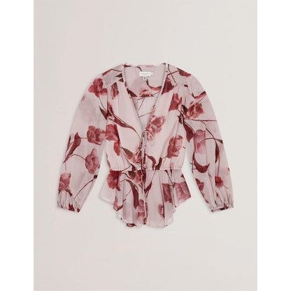 Woven Print Long-Sleeve Blouse