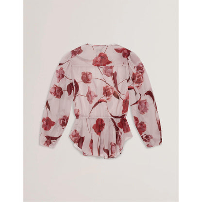 Woven Print Long-Sleeve Blouse