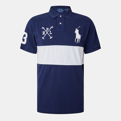 Men's Chest Stripe Short-Sleeve Polo Shirt