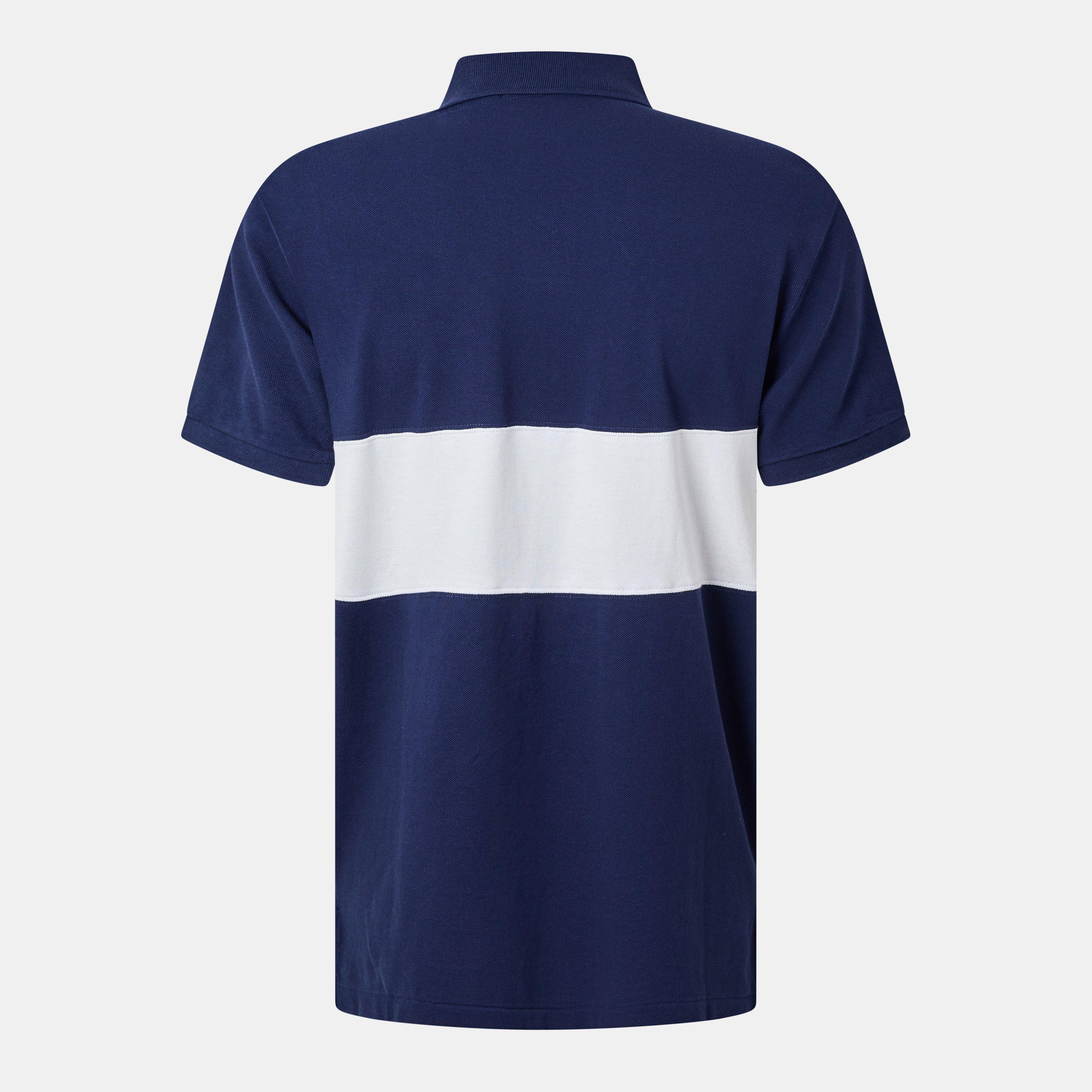 Men's Chest Stripe Short-Sleeve Polo Shirt