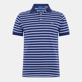 Men's Pima Stripe Short-Sleeve Polo Shirt