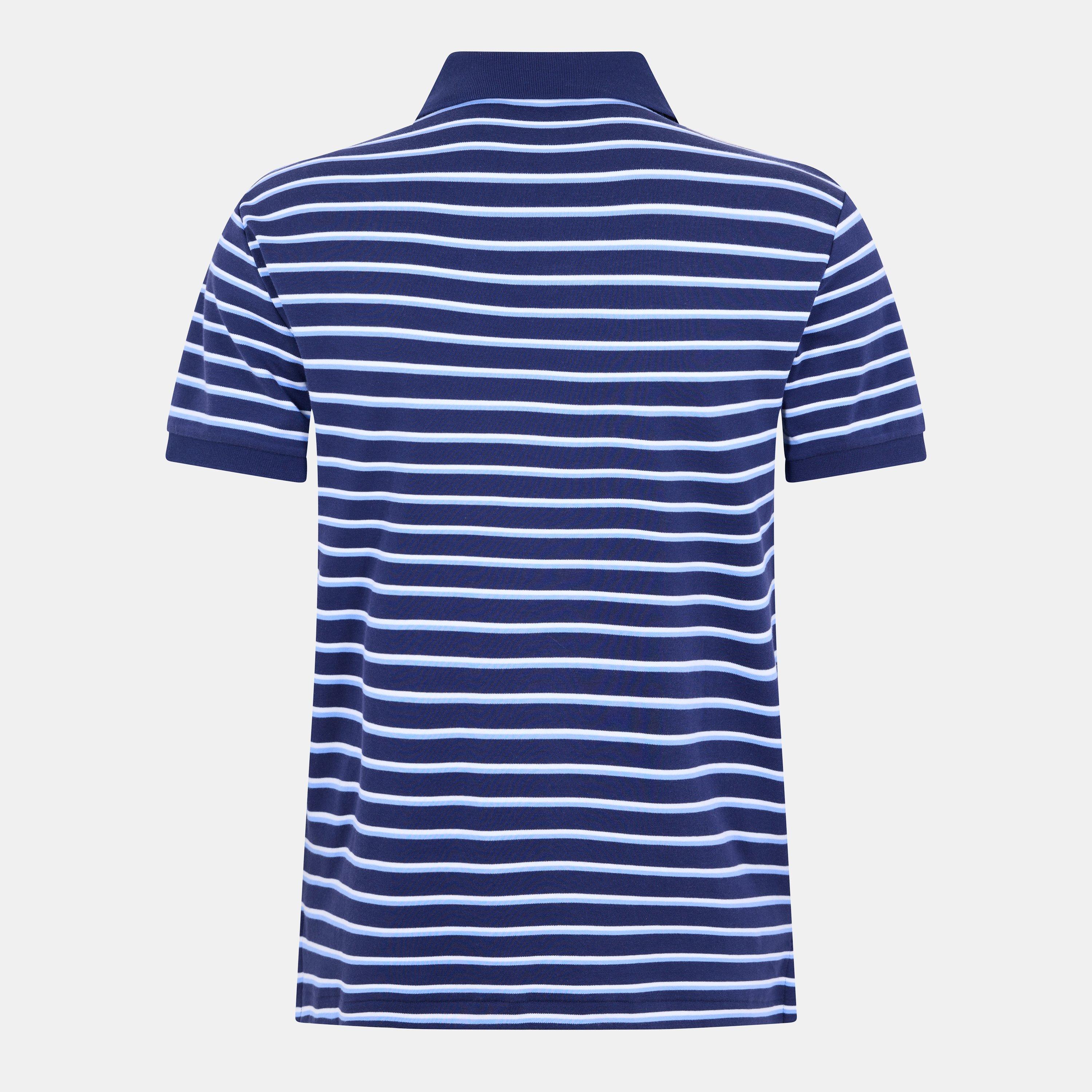 Pima Cotton Stripe Tailored Fit Short Sleeve Shirt
