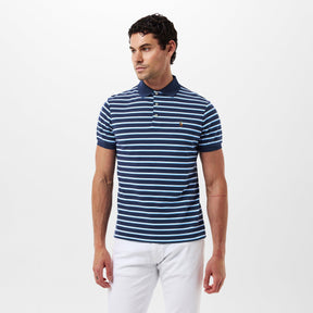 Men's Pima Stripe Short-Sleeve Polo Shirt