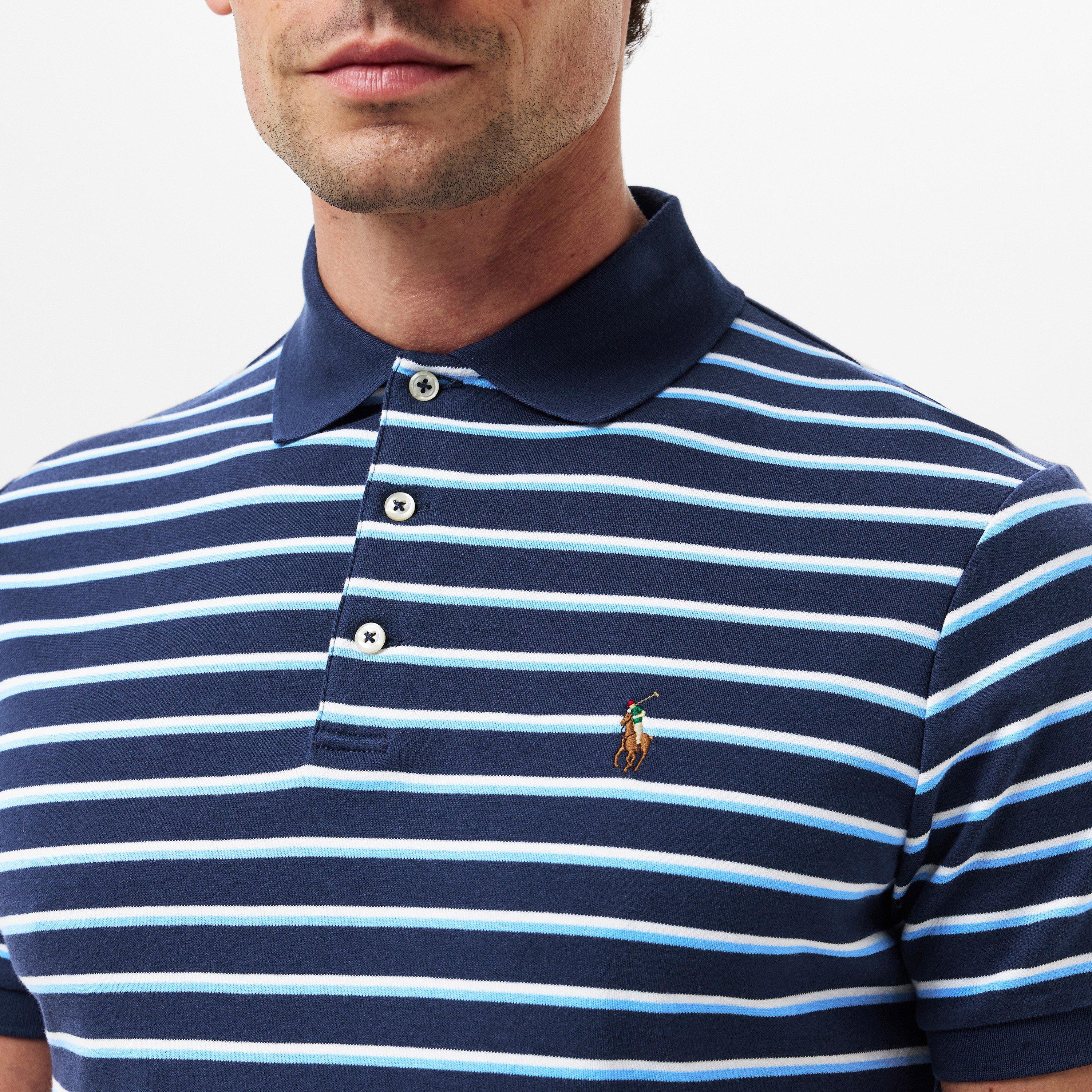 Pima Cotton Stripe Tailored Fit Short Sleeve Shirt