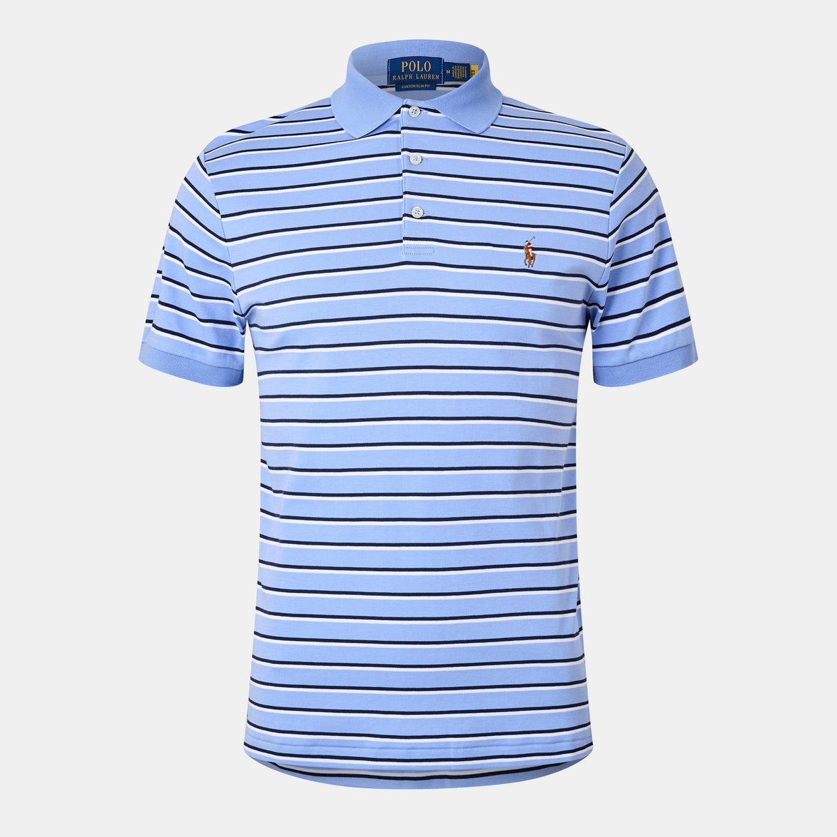 Men's Pima Stripe Short-Sleeve Polo Shirt