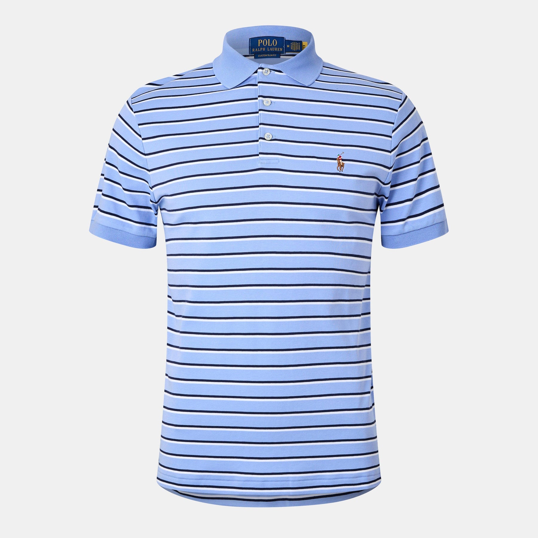 Men's Pima Stripe Short-Sleeve Polo Shirt