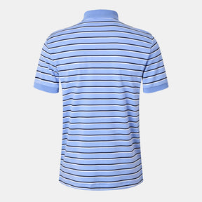 Men's Pima Stripe Short-Sleeve Polo Shirt