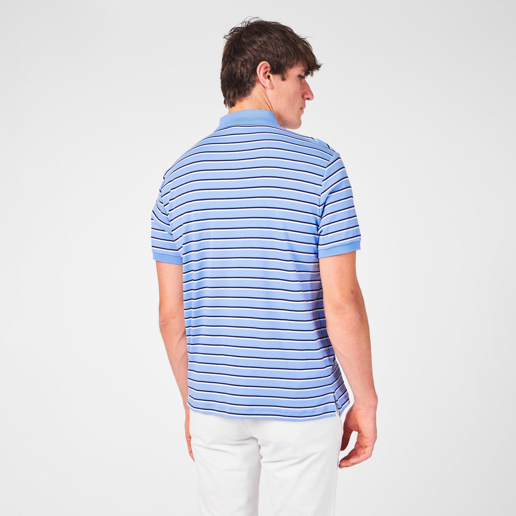Men's Pima Stripe Short-Sleeve Polo Shirt