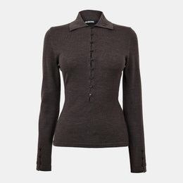 Jacquard Long Sleeve Blouse