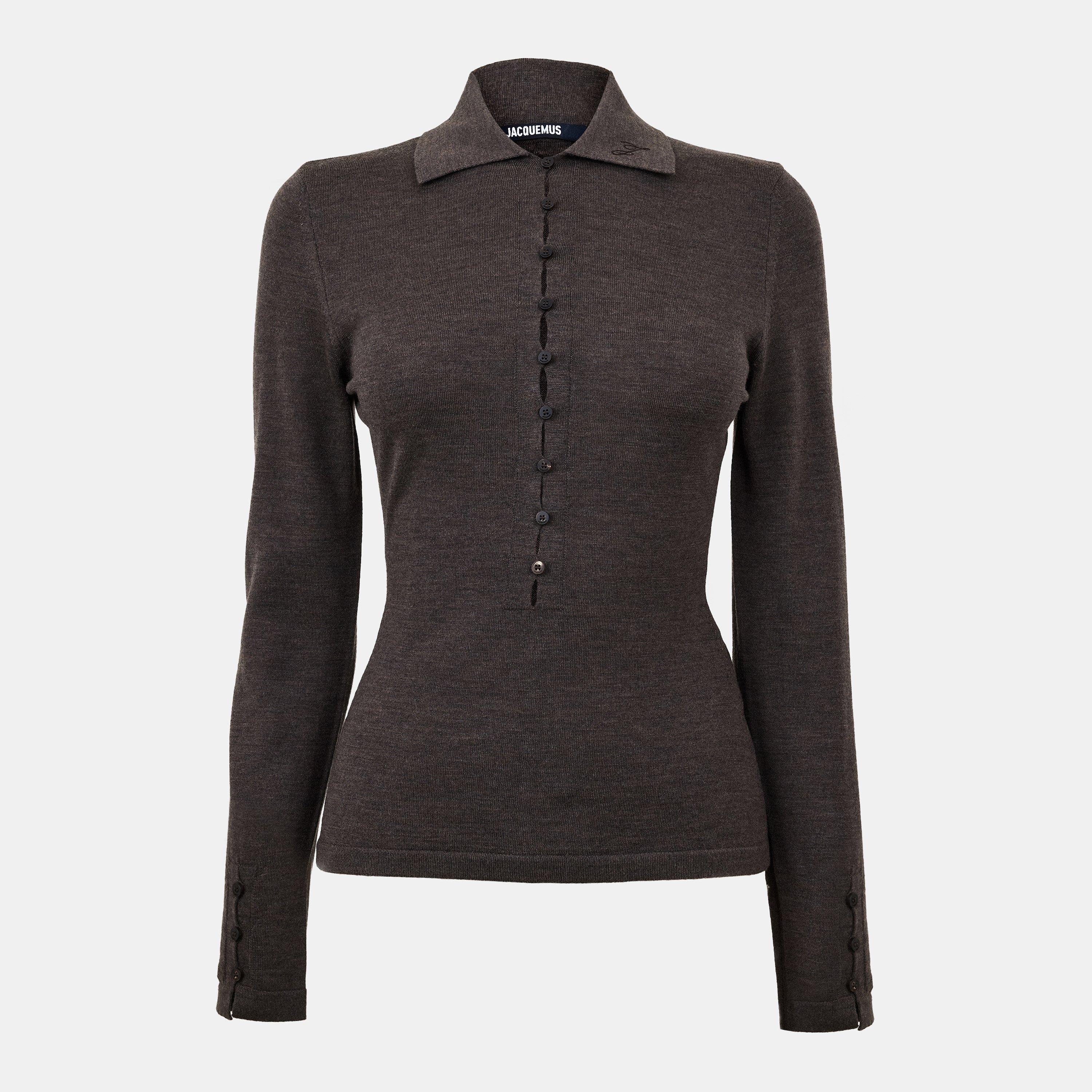 Jacquard Long Sleeve Blouse