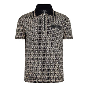 Monogram Zip Polo Shirt