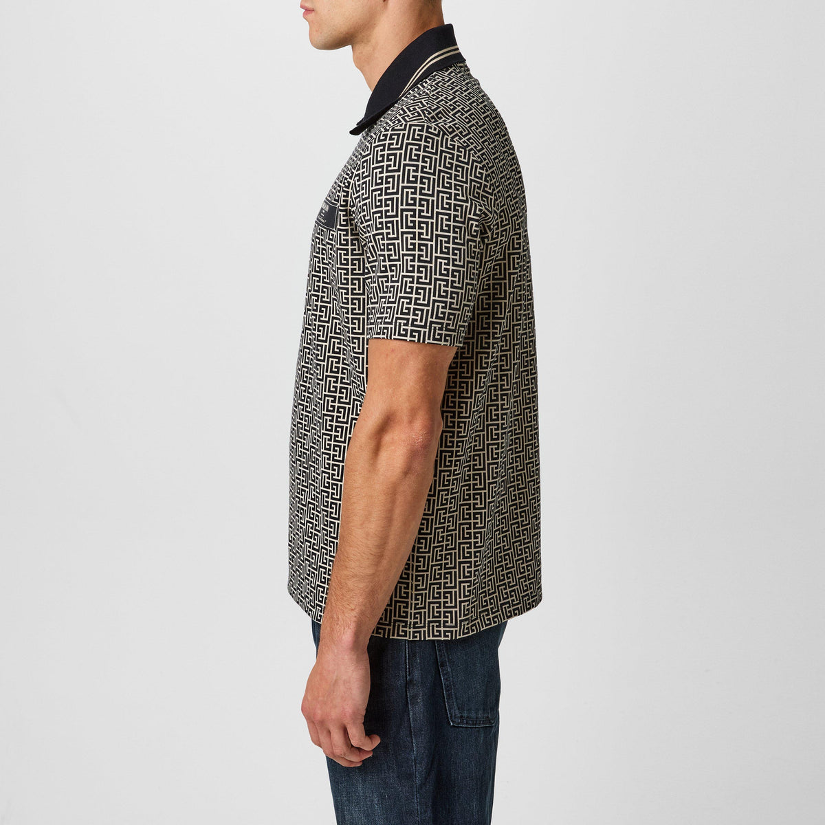 Monogram Zip Polo Shirt