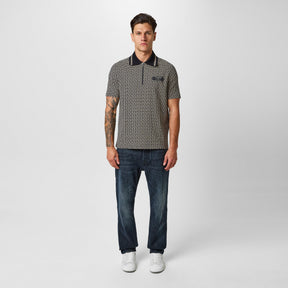 Monogram Zip Polo Shirt