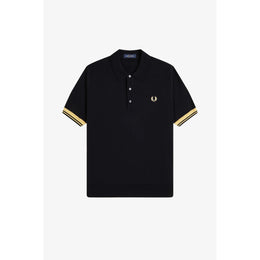 Knitted Cuff Short Sleeve Polo Shirt